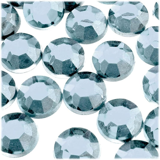 The Crafts Outlet 72pc Rhinestones Round 20mm - Flatback Light Blue LBL
