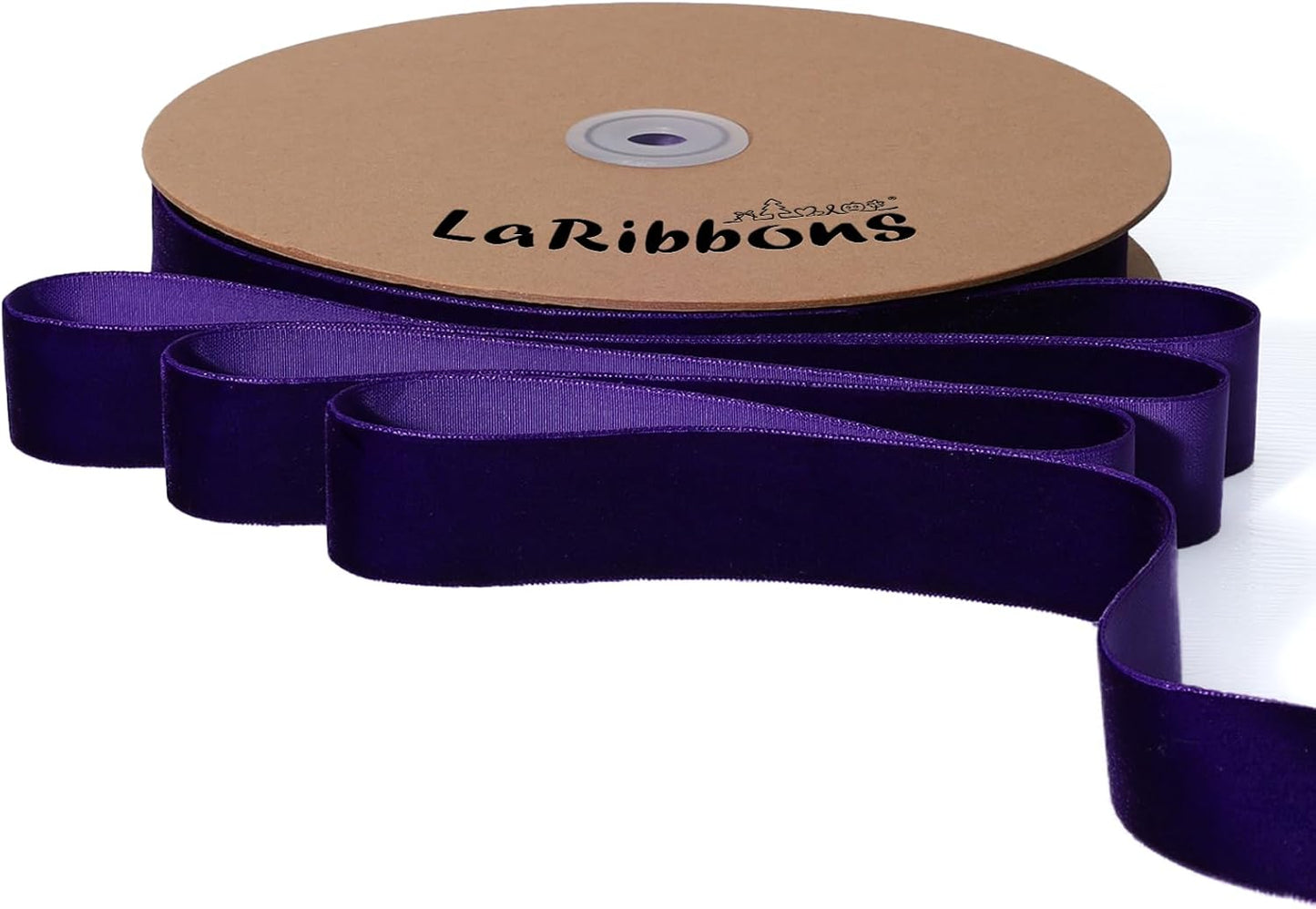 LaRibbons Thin Velvet Ribbon 1 Inch x 25 Yards, Purple Velvet Ribbon for Christmas Tree, Gift Wrapping, Wreath Bow, Outdoor Decoration