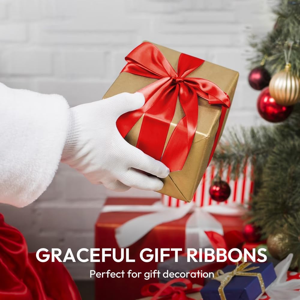 1-1/2" Width x 100 Yards Satin Ribbon, Champagne Gold Ribbon Perfect for DIY Craft, Bows, Gift Wrapping, Flower Bouquet, Valentine's Day, Christmas and Party Decoration