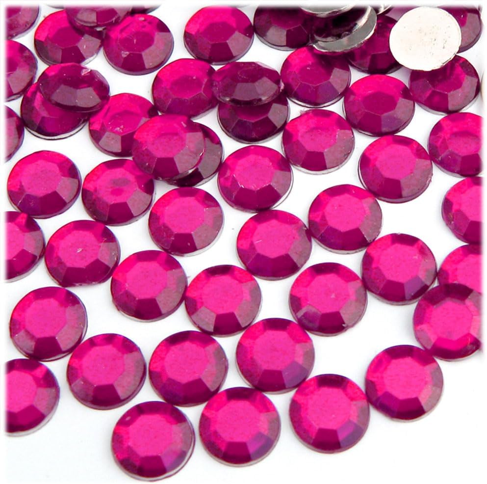 The Crafts Outlet 144pc Rhinestones Round 10mm - Flatback Ruby Red RED