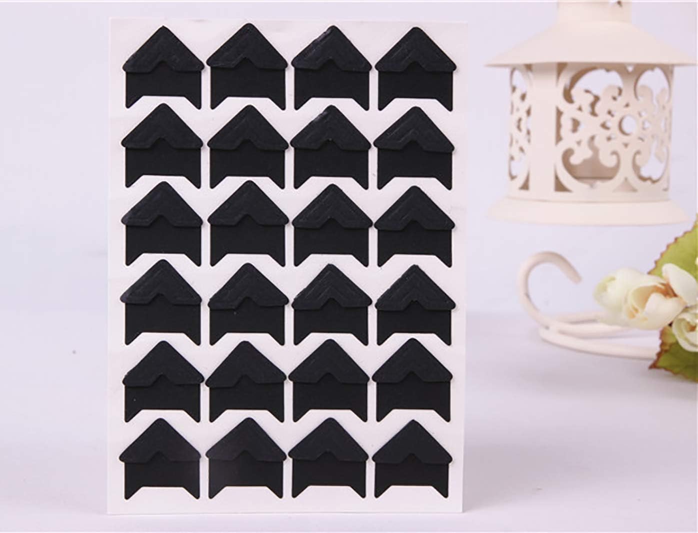 10 Sheet (240-pack) Photo Corners Self Adhesive PVC Paper Photo Foto Corner Stickers for Scrapbooking Personal Journal (Style2-10sheet Black)