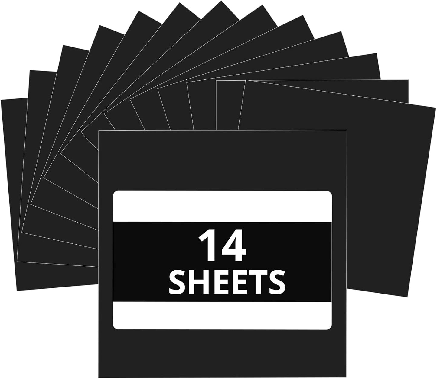 HTVRONT Black Permanent Vinyl - 14 Pack Black Permanent Adhesive Vinyl Sheets for All Cutting Machines 12in x12in Glossy Black Bundle for Craft Projects Durable Adhesive Bundle for Home Decor