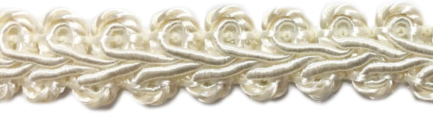 BEL AVENIR Braid Trim 1/2 inch 13.6 Yards French Gimp Basic Sewing Polyester DIY Crafts Costume Home Decorative (Ivory)