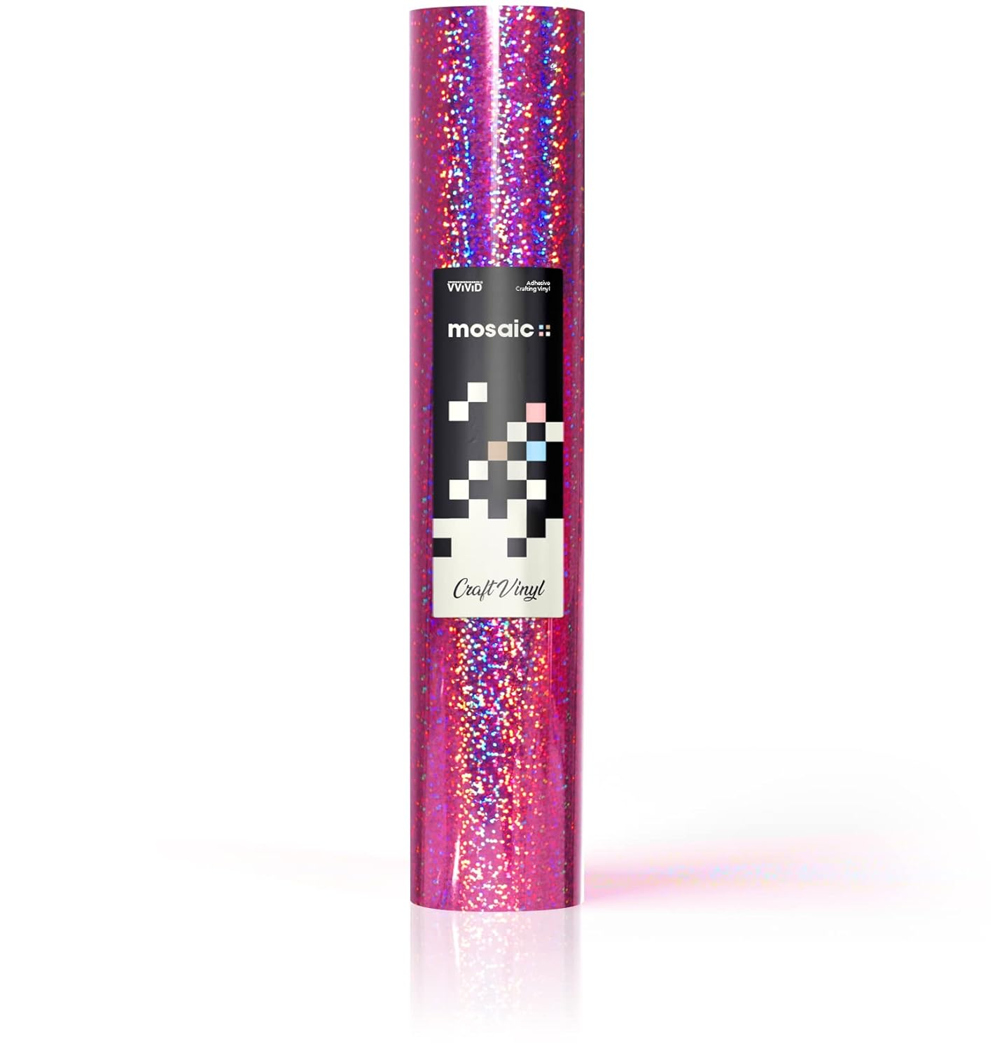 Mosaic+ Crafting Vinyl, by VViViD (Pink Holographic Glitter, 1ft x 5ft)