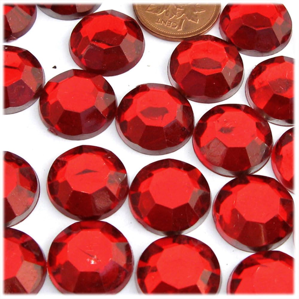 The Crafts Outlet 72pc Rhinestones Round 20mm - Flatback Ruby Red RED