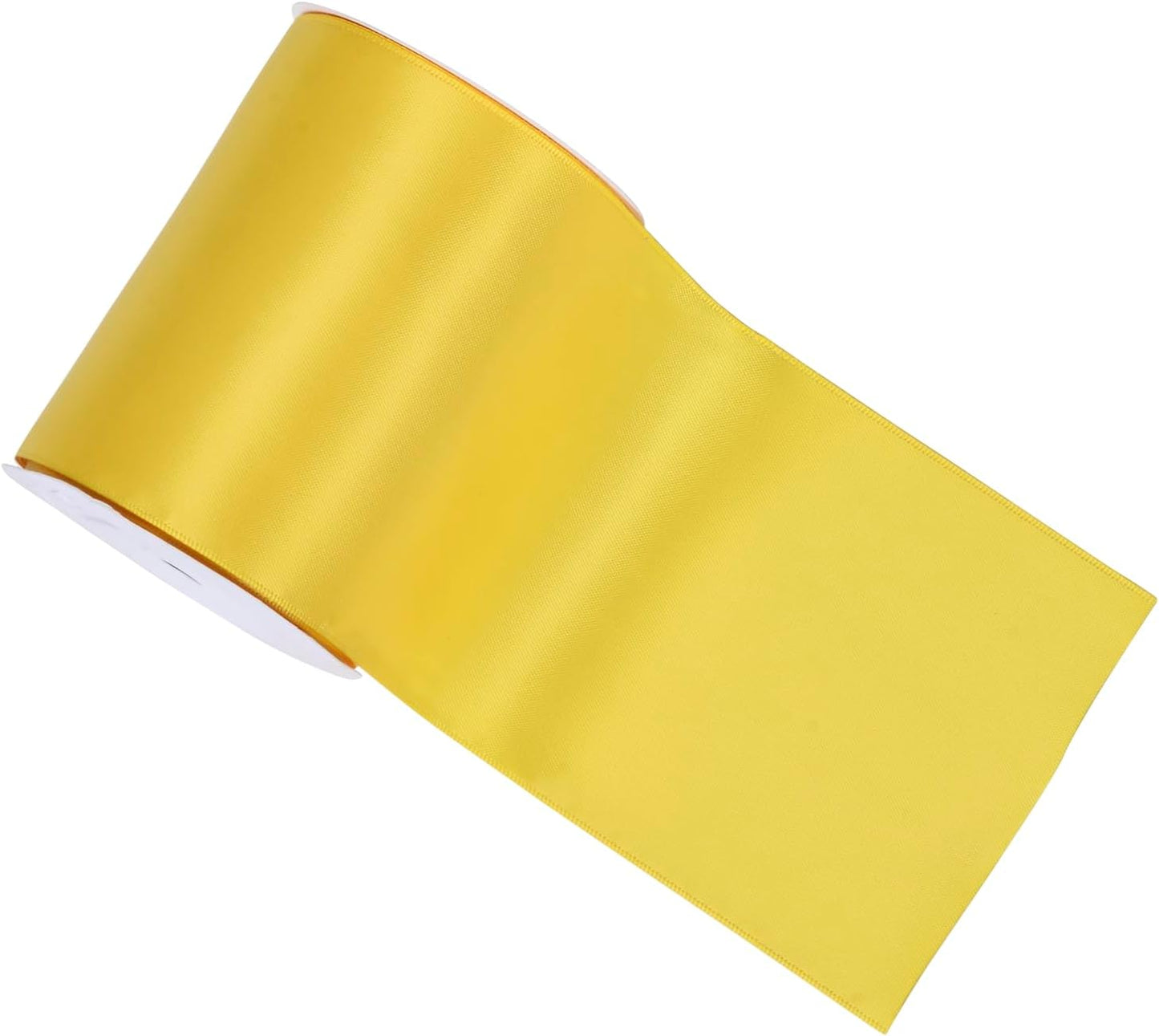 YAMA Yellow Double Faced Satin Ribbon, 4 Inch 5 Yards, Great for Crafts Bows Flower Bouquet Wedding Home Decor Gift Wrapping