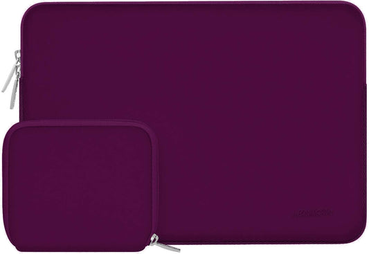 MOSISO Laptop Case 13.3 inch, 13-13.3 inch Laptop Sleeve Bag Compatible with MacBook Air/Pro 13/Pro 14 M5 M4 M3 M2 M1, HP Dell ASUS Lenovo, Neoprene Computer Sleeve Bag with Small Case, Magenta Purple