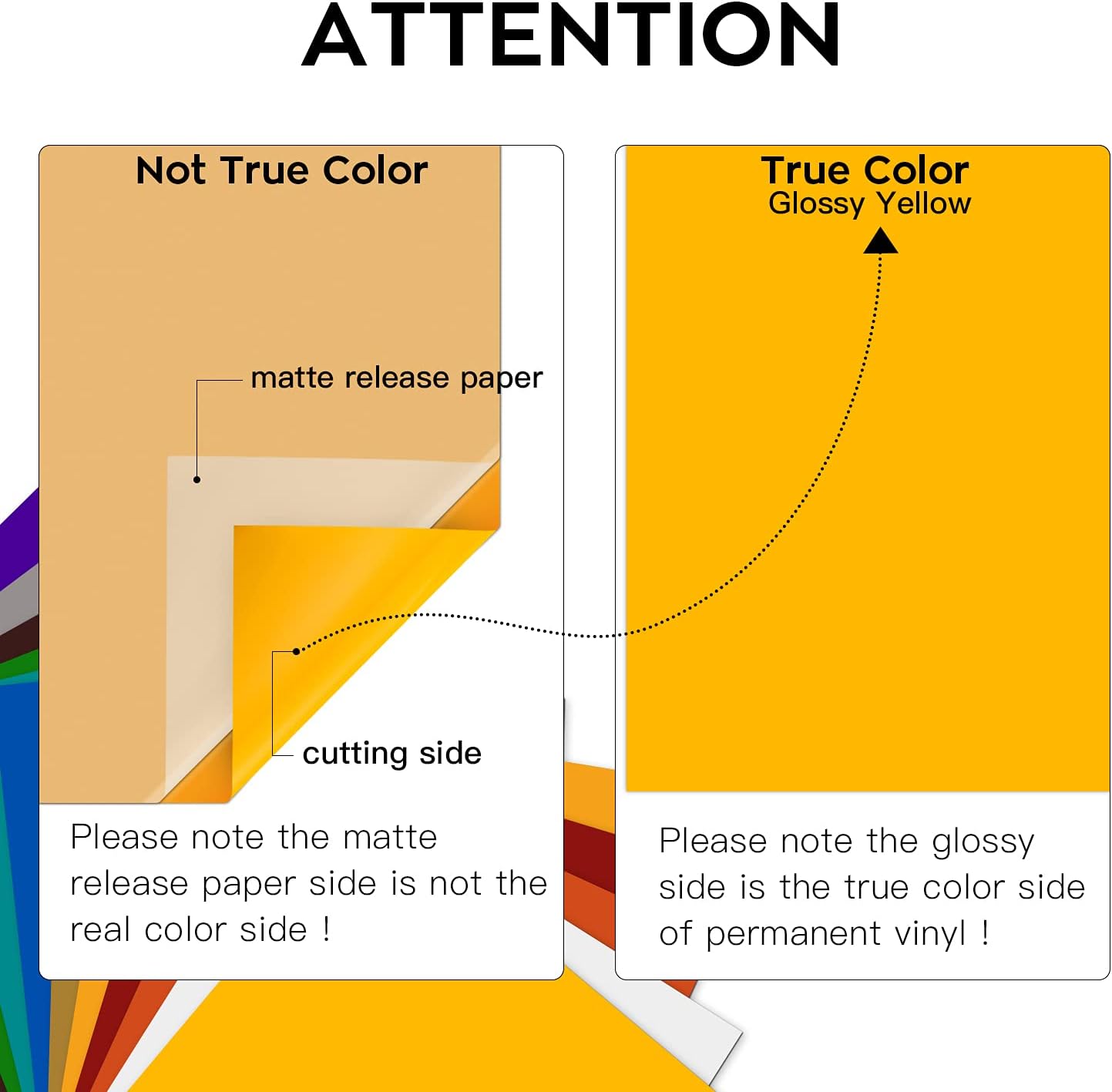 HTVRONT Yellow Permanent Vinyl - 12 Pack for Cutting Machine - 10 Sheets 12" x 12"& 2 Transfer Tape Sheets - Glossy