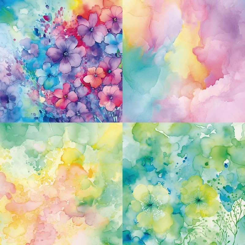 Vintage Scrapbook Paper Pad Floral Patterned Paper 6×6,24 Sheets Single-Sided Flower Scrapbooking CardStock Papers Pad for Holiday Cardmaking DIY Origami Decorative Craft Papers.