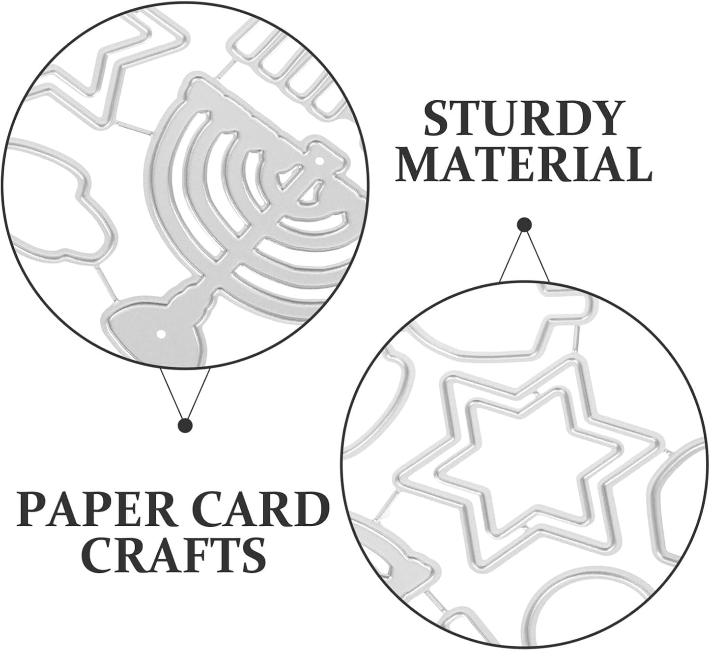 Hanukkah Metal Cutting Dies - Menorah Metal Cut Stencil for DIY Scrapbooking, Holiday Crafting, Decorative Album, and Card Making