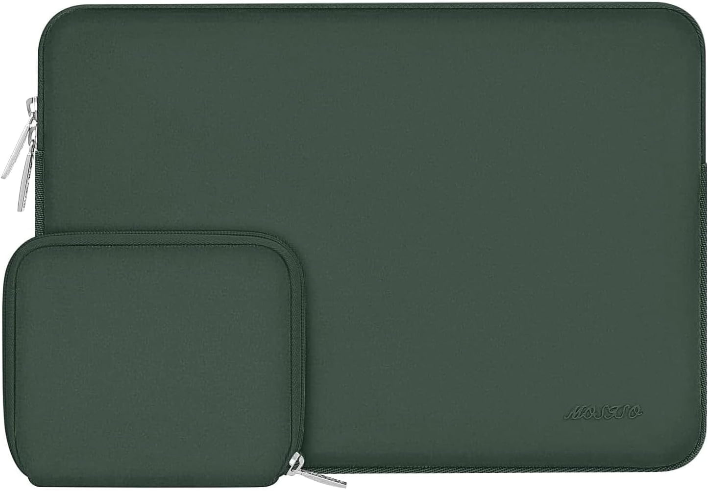 MOSISO Laptop Case 13.3 inch, 13-13.3 inch Laptop Sleeve Bag Compatible with MacBook Air/Pro 13/Pro 14 M5 M4 M3 M2 M1, HP Dell ASUS Lenovo, Neoprene Computer Sleeve Bag with Small Case, Midnight Green