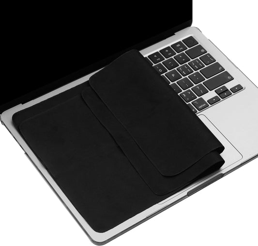 2 Pack Microfiber Liner Cleaning Cloth 15" 16" MacBook Air/MacBook Pro Screen Keyboard Imprint Protection, Keyboard Protector Compatible with MacBook Air 15.3" /MacBook Pro 15"/MacBook Pro 16"-Black