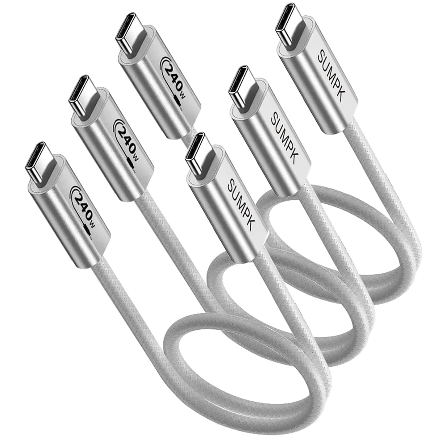 240W USB C to USB C Cable 2FT, Short USBC to USBC Cable, Compatible with iPhone 16/16 Pro/16 Plus/16 Pro Max, iPad MacBook Pro/Air, Samsung Galaxy S23 S22 S21 S20 Note 20