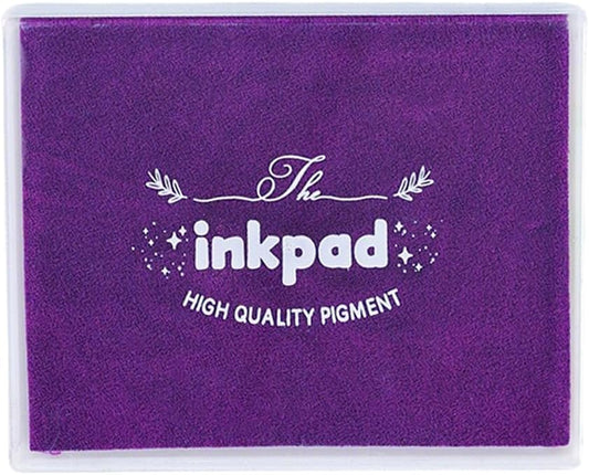 GTLZLZ Large Ink Pad for Rubber Stamps, 5" x 4" Washable Craft Stamp Pad for Kids, Fingerprint Ink Pad for Paper, Scrapbooking, Wood Fabric (Purple)