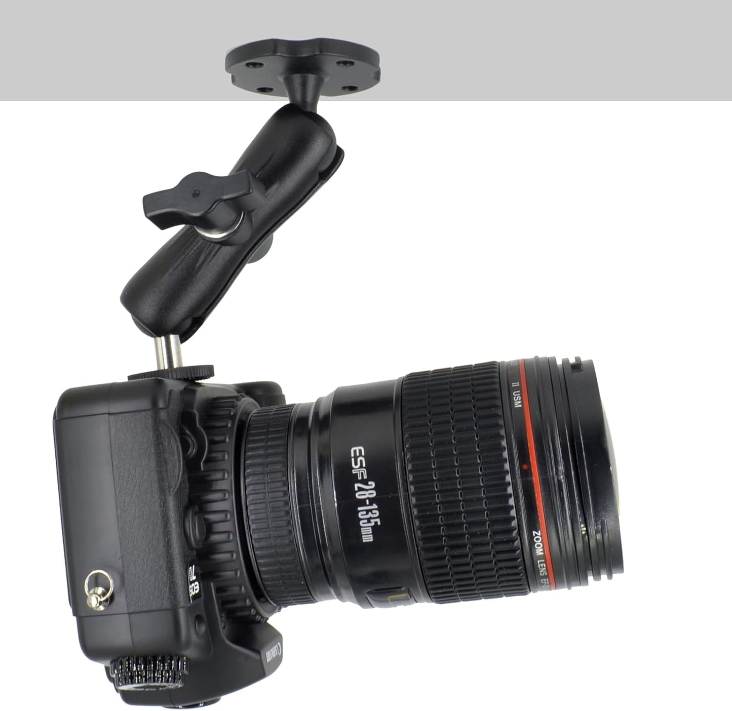 Heavy-Duty Camera Wall/Desktop Mount with 1/4"-20 Thread, Aluminum Alloy Arm, Dual Ball Heads, 1-Inch TPU Ball, Free Rotation,Compatible with DSLR, CCTV, RAM B System