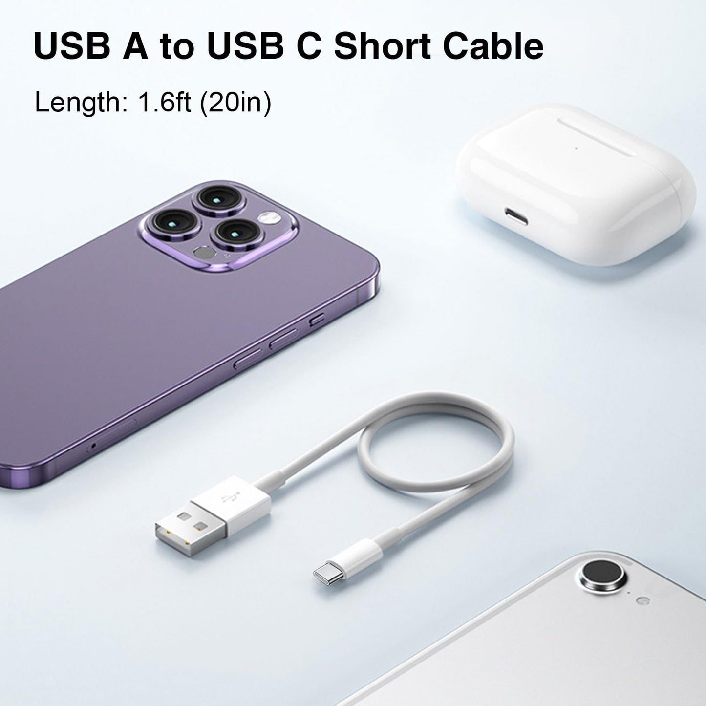 1.5FT Short IPhone 17/16E/16/15 Woven Cable, USB A to USB C CarPlay Charger Cable for iPhone 17Air, 15 16 17 Pro Max, 15/16 Plus,iPad 10th Gen,iPad Pro 12.9/11, Air 5th/4th Gen, Mini 6th Charging Cord