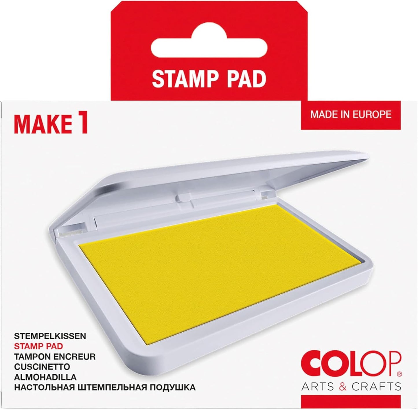 COLOP Make Series, Ink Stamp Pads, with Non-Toxic Premium Ink, Water-Based Acid-Free (Sunny Yellow- Small)
