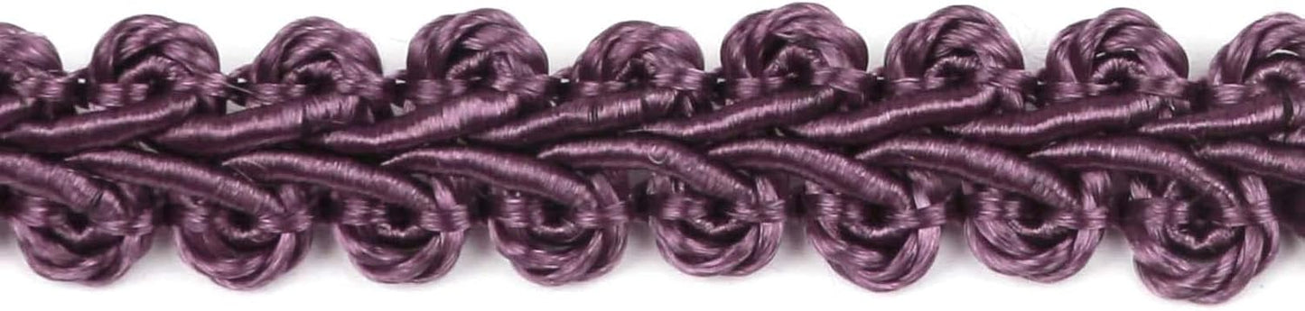BEL AVENIR Braid Trim 1/2 inch 13.6 Yards French Gimp Basic Sewing Polyester DIY Crafts Costume Home Decorative (Dark Purple)
