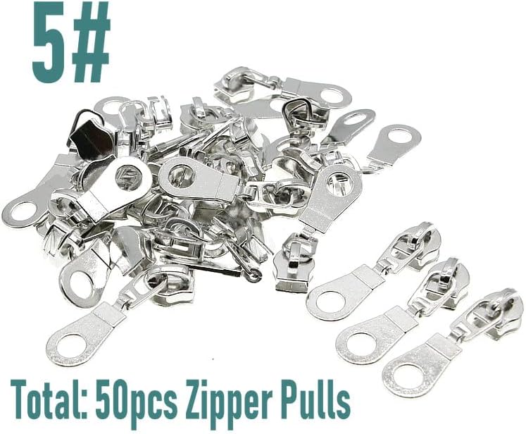 #5 Silver Teeth Metallic Nylon Coil Zippers by The Yard Bulk 10 Yards Beige Zipper Tape with 25pcs Silver Sliders for DIY Sewing Tailor Craft Bag Luggage Sofa Zipper Leekayer (Beige)