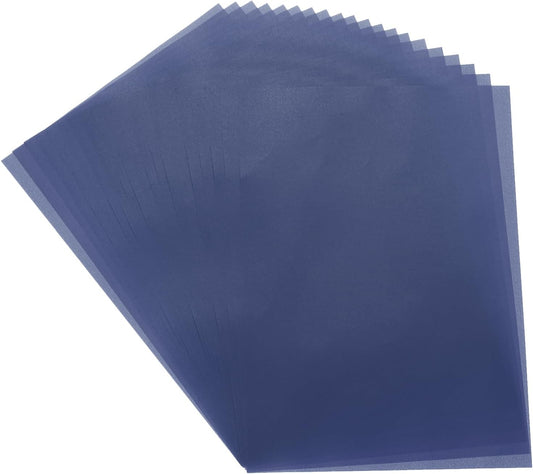 MECCANIXITY Colored Vellum Paper, 50 Sheet Deep Blue Transparency 11.7 x 8.2 Printable Vellum Paper, Translucent Vellum Sheets for Printing Wedding Invitations, Ink Jet Laser Printer