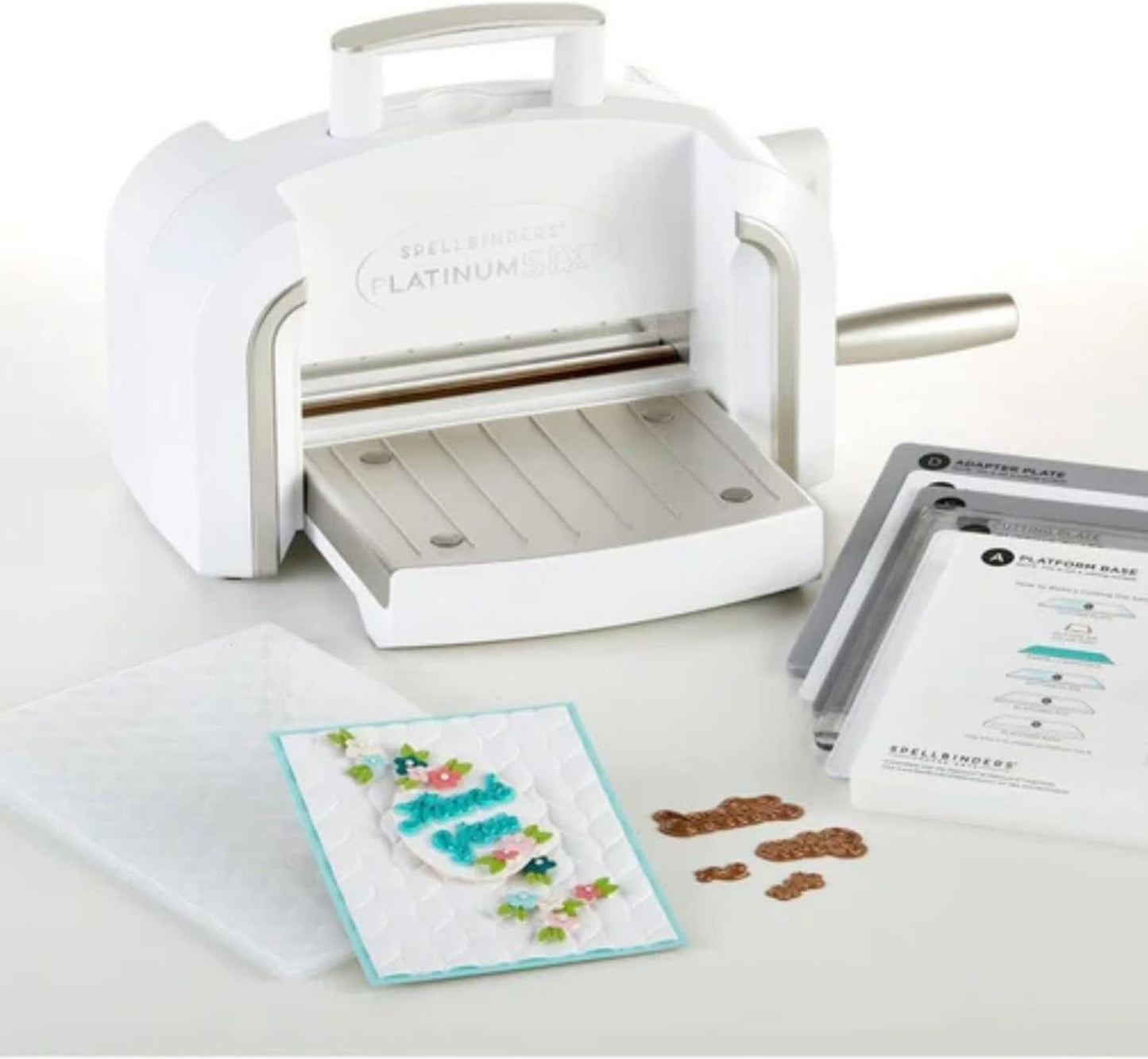 Spellbinders Platinum Die Cutting and Embossing Machine (6 Inch Platform (Machine, Die and Cardstock))