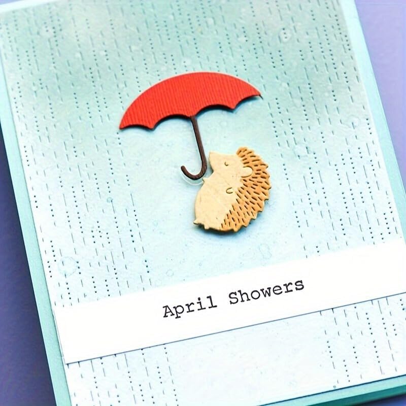 Lapoo Flowers Metal Cutting Die for Scrapbooking - Durable, Cut Stencils for DIY Scrapbook Photo Album Decorative Paper Card, Card Making Supplies, Embossing (Umbrella Alone in The Rain 5.6 x 4.3 in)