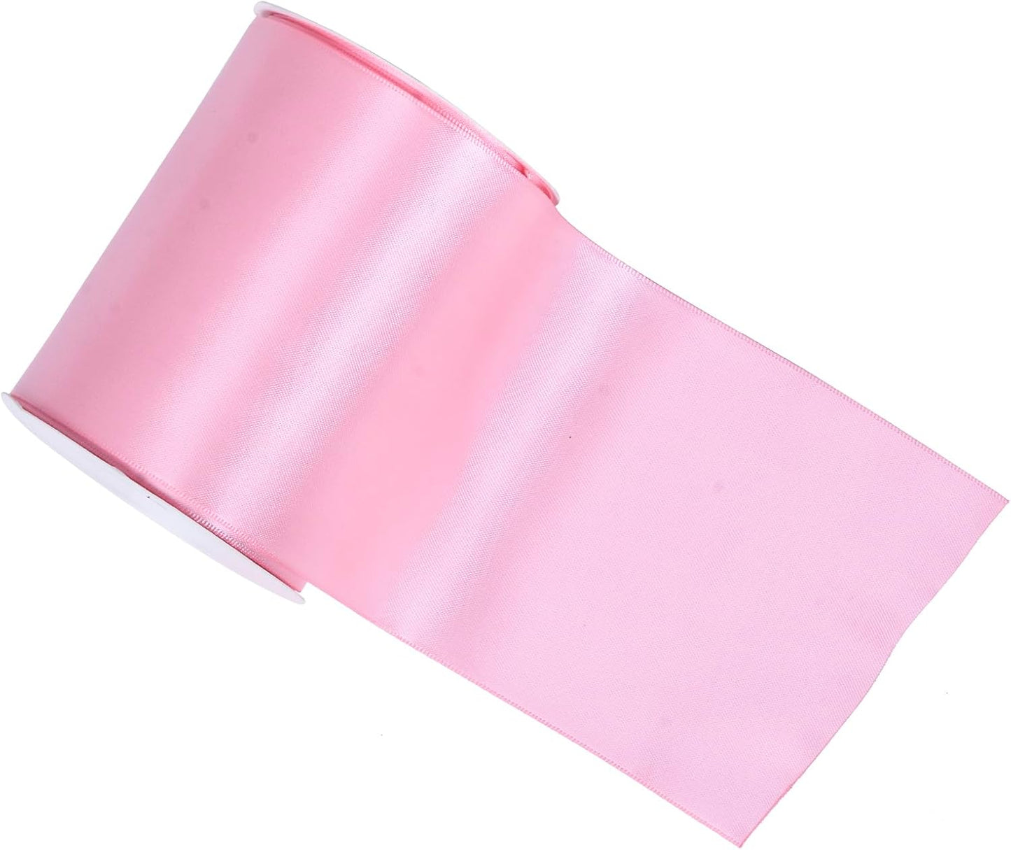 YAMA Pink Double Faced Satin Ribbon, 4 Inch 5 Yards, Great for Crafts Bows Flower Bouquet Wedding Home Decor Gift Wrapping
