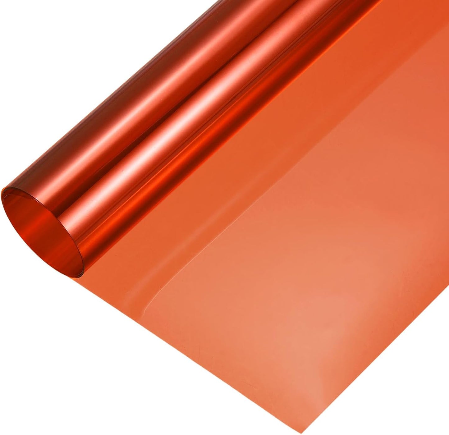 MECCANIXITY Iridescent Window Film,12" x 39" Iridescent Holographic PVC Fabric Dichroic Film Clear Vinyl Paper Roll for DIY Craft Gift Wrapping Bag Decoration,Orange