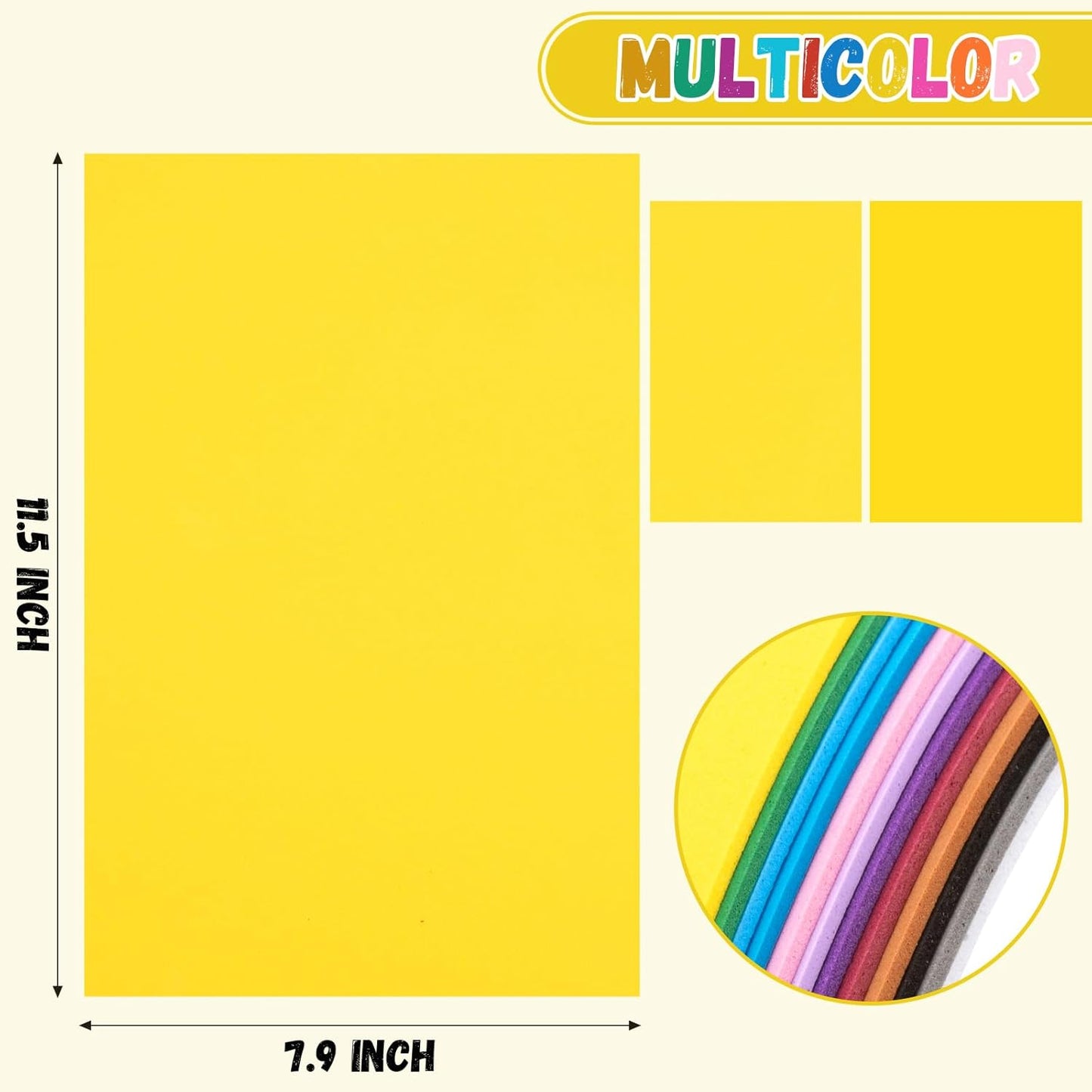 12 Pack Foam Sheets Craft 8 x 12 inch, 12 Colors Eva Foam Paper for Art Crafts Projects, Classrooms Scrapbook DIY Projects, Back to School Supplies (EVA 02)