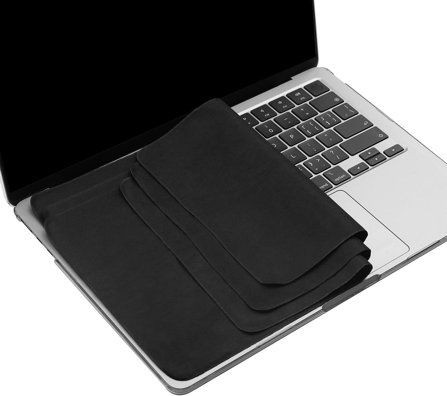 3 Pack Microfiber Liner Cleaning Cloth 15" 16" MacBook Air/MacBook Pro Screen Keyboard Imprint Protection, Keyboard Protector Compatible with MacBook Air 15.3" /MacBook Pro 15"/MacBook Pro 16"-Black
