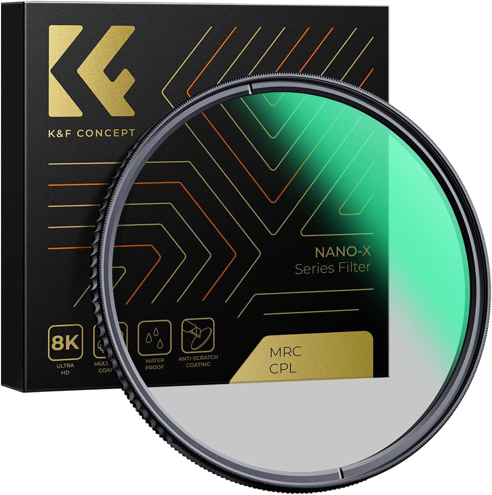 K&F CONCEPT 37mm Circular Polarizers Filter Polarizing Filter 28 Multi-Layer Coated Super Slim High Definition CPL Lens Filter (Nano-X Series)