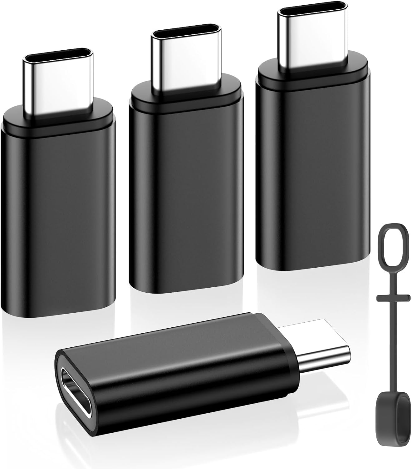 MoKo 4 Pack Lightning Female to USB C Male Adapter,USB-C Lightning Adapter for iPhone 15/16 Pro/16 Pro Max/Plus,Galaxy S24,iPad,iPhone to USB C Adapter for Charging/Data Sync, NOT for Audio/OTG, Black