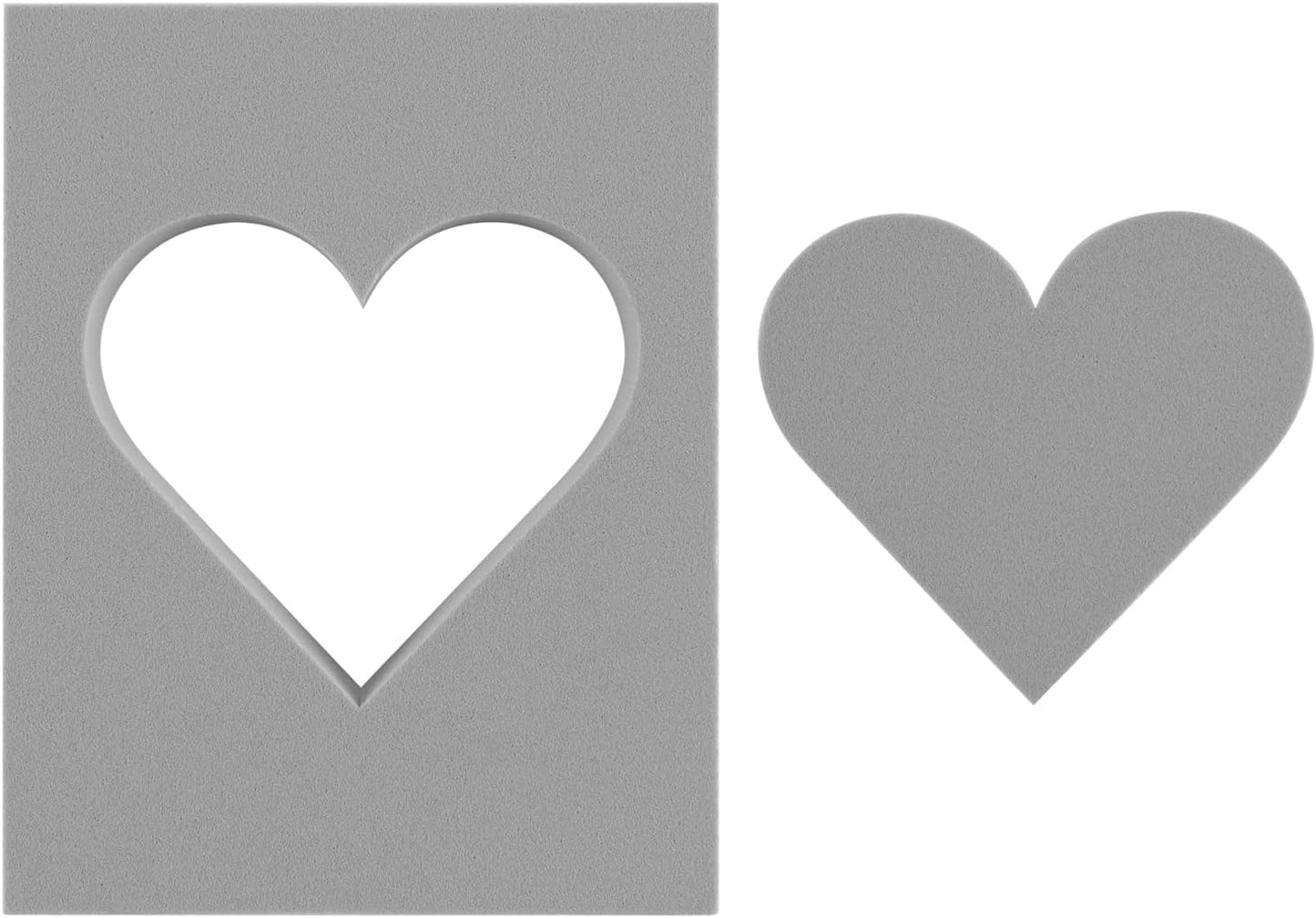 BAOFALI 6 Pcs Heart Cut Stamping Foam Grey Moldable Foam Stamps Plastic Dry Foam Stamp Pad Cut and Dry Foam Stamping Foam Block for Sculpture, Modeling, DIY Arts and Handicrafts Projects