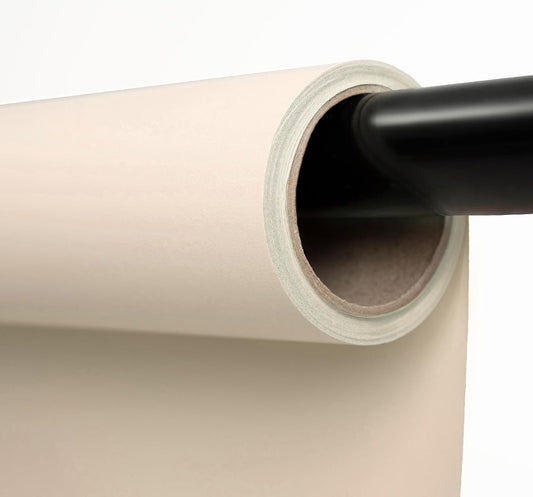 Kate Seamless Paper Backdrop for Photography Beige Cream Backdrop Paper (106.8''x32.8' Ivorine)