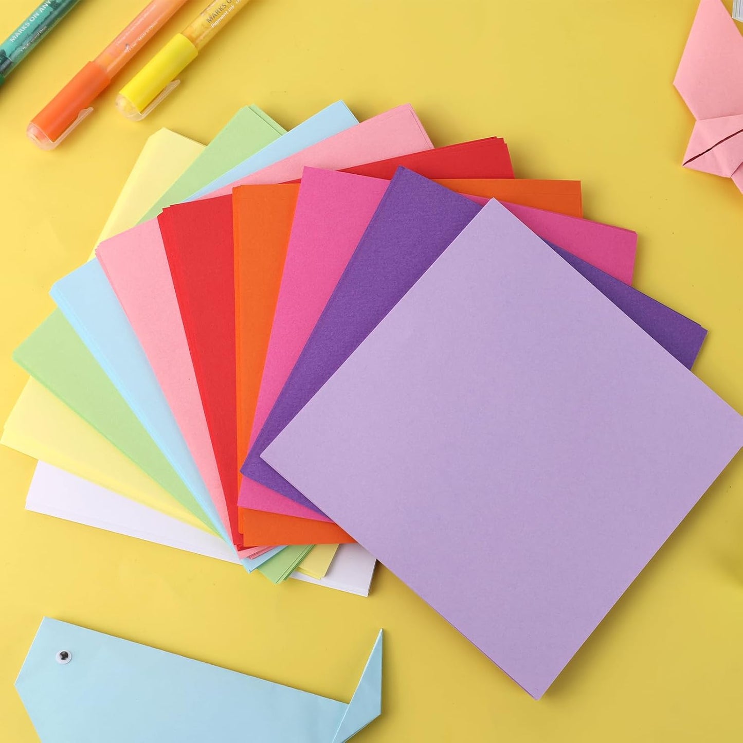 Koogel 250Sheets Origami Paper Craft Kits, Color Paper 6"x 6" with Origami Book, DIY Art Projects Set for Beginners