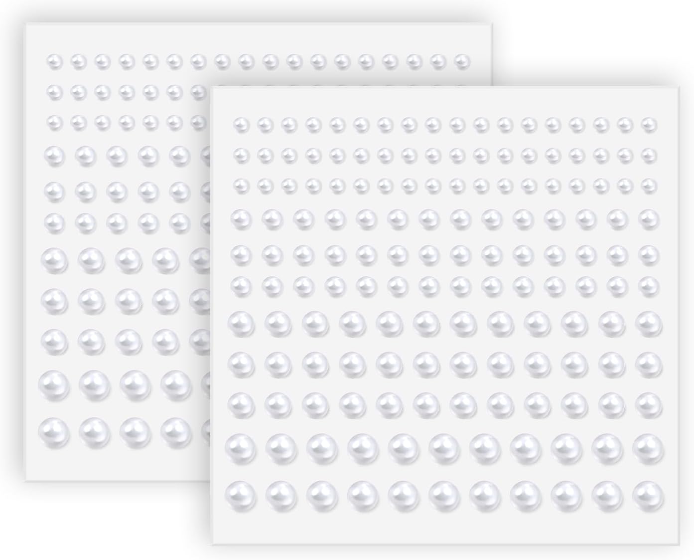 Pearl Stickers Self Adhesive Hair Pearls Gem White Jewel Sticker for Making Hair Decor Face,Body, Nail, Phone Art Craft Scrapbooking Embellishments Assorted Size 3mm/4mm/5mm/6mm (330)