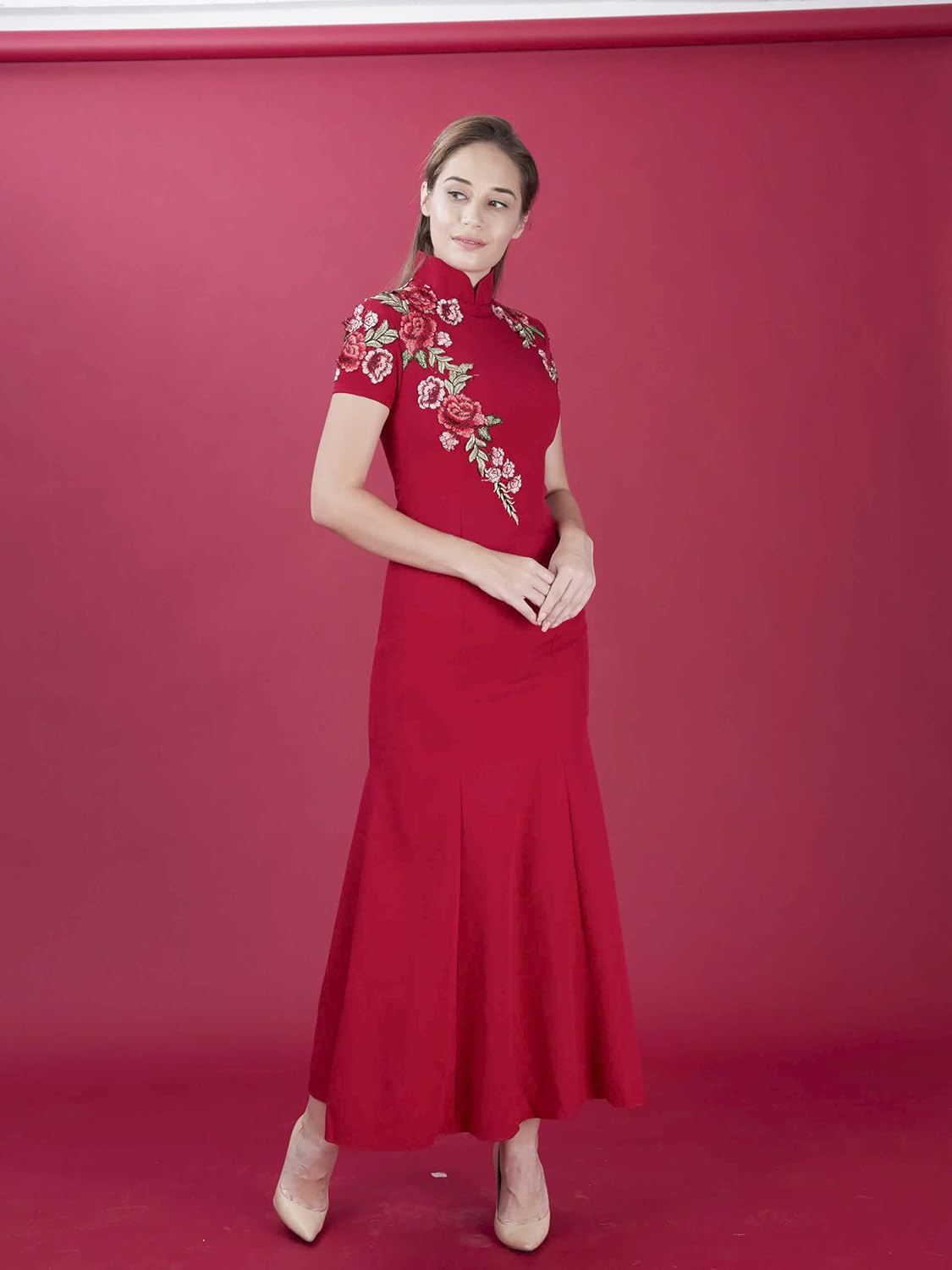 Huamei Seamless Photography Background Paper, Photo Backdrop Paper 53 Inches Wide x 16 Feet, (4.4x16 Feet) (Flame)