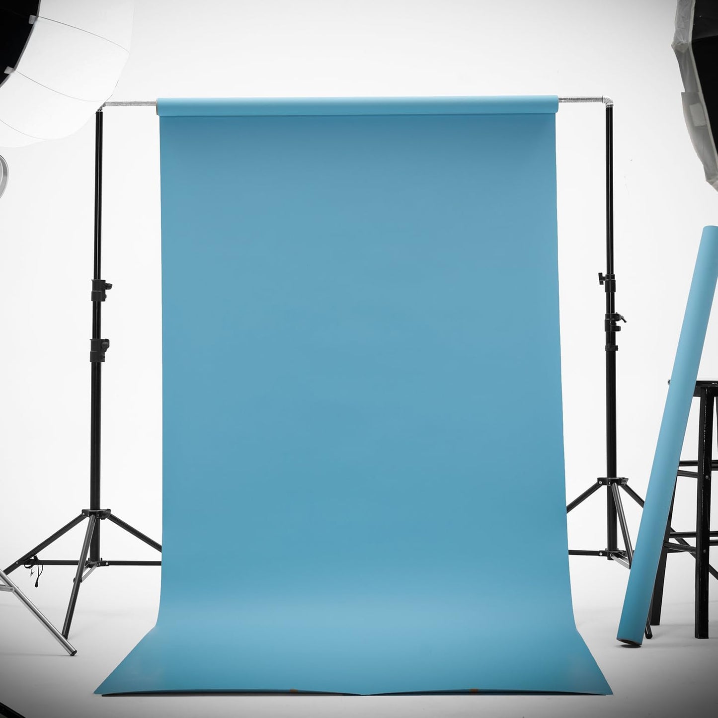 Kate Seamless Paper Backdrop for Photography Solid Blue Backdrop Paper (106.8''x32.8' Lite Blue)