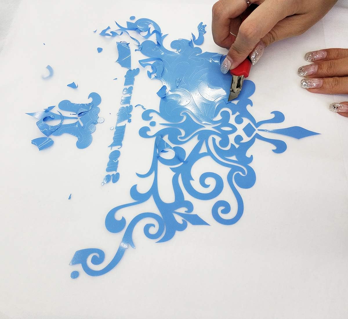 Guangyintong Heat Transfer Vinyl Matte Sky Blue HTV Rolls, 12" x 10ft - Easy Cut & Weed HTV Vinyl for All Cutter Machines, Iron On for T-Shirts, DIY Designs