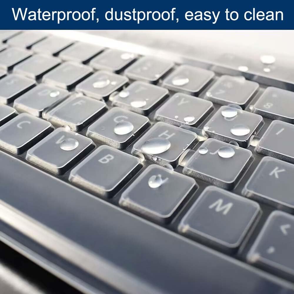 Universal Clear Desktop Computer Keyboard Protection Skin Protector Cover for PC 104/107 Keys Standard Keyboard,Ultra Thin Desktop PC Silicone Waterproof Dustproof Keyboard Cover (Type-A)