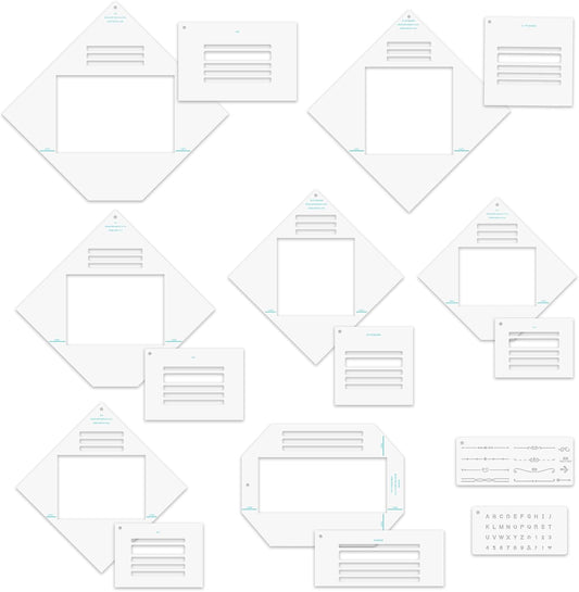 17pcs/Set Envelope Maker Guide Set Envelope Tear Templates All-in-One Envelope Making Tools for Card Making Envelope Makers Crafting Supplies