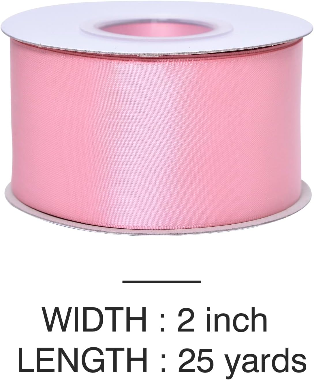 YAMA Rose Gold Double Faced Satin Ribbon, 2 Inch 25 Yards, Dusty Pink Ribbon Great for Crafts Bows Flower Bouquet Wedding Home Decor Gift Wrapping