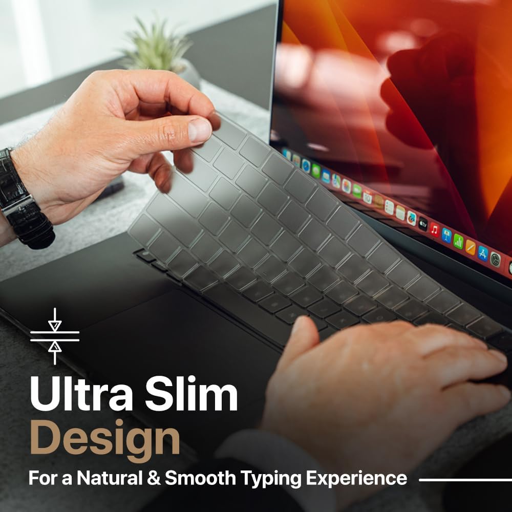 Kuzy Tinted Premium MacBook Pro 14 inch Keyboard Cover M4 16" 2025 2024 2023 M3 M2 M1 Pro Max - MacBook Air 13 inch Keyboard Cover 15" M4 - A3240 A3241 A3401 A3403 A3114 A3113 - US Layout TPU, Tinted