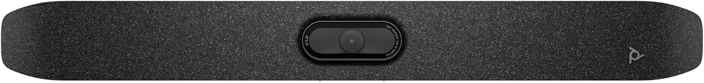 Poly Studio V12 – USB Video Bar for Small Rooms - 4K 20MP Camera, AI-Enhanced Audio, Noise Cancellation, Poly Lens Management - Microsoft Teams, Zoom & Google Meet Compatible - Thoughtfully Made
