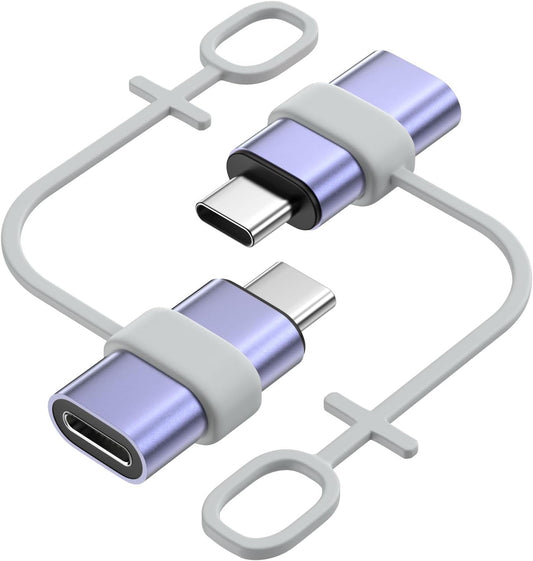 MoKo Lightning to USB C Adapter 2Pack, NOT for Lightning Earbuds/Headphones/OTG, USB-C to Lightning Adapter for iPhone Air 17 16 15 Pro Max Plus,iPad Pro/Air,Galaxy,ONLY for Charging/Data Sync, Blue