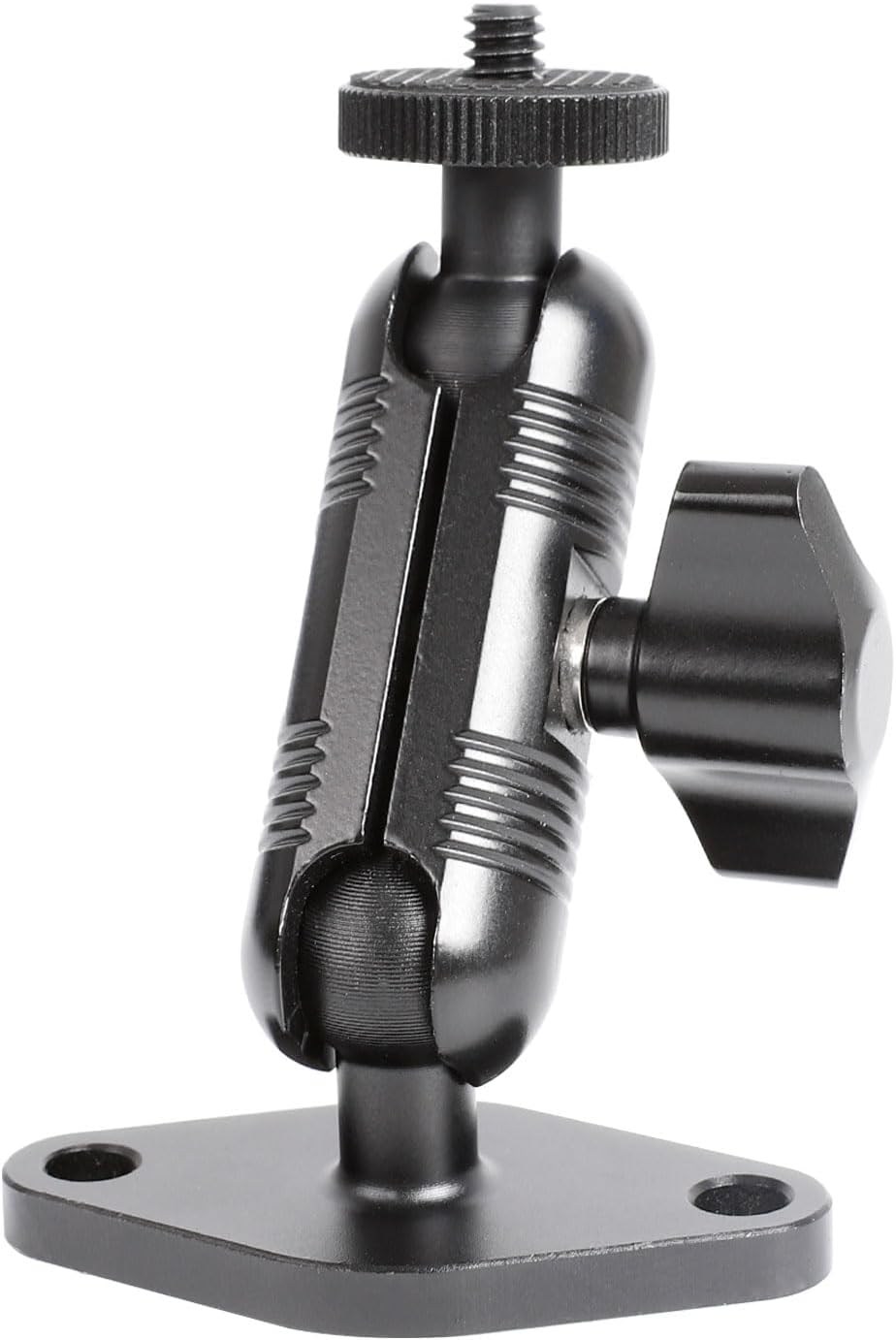 xik Metal 1/4"-20 Mount with Drill Plate Base for Monitors, Action Camera，CCTV Cameras, Camcorders, 360° Rotation Adjustable Camera Mount for Installation on Car Dashboard, Ceiling, and Walls