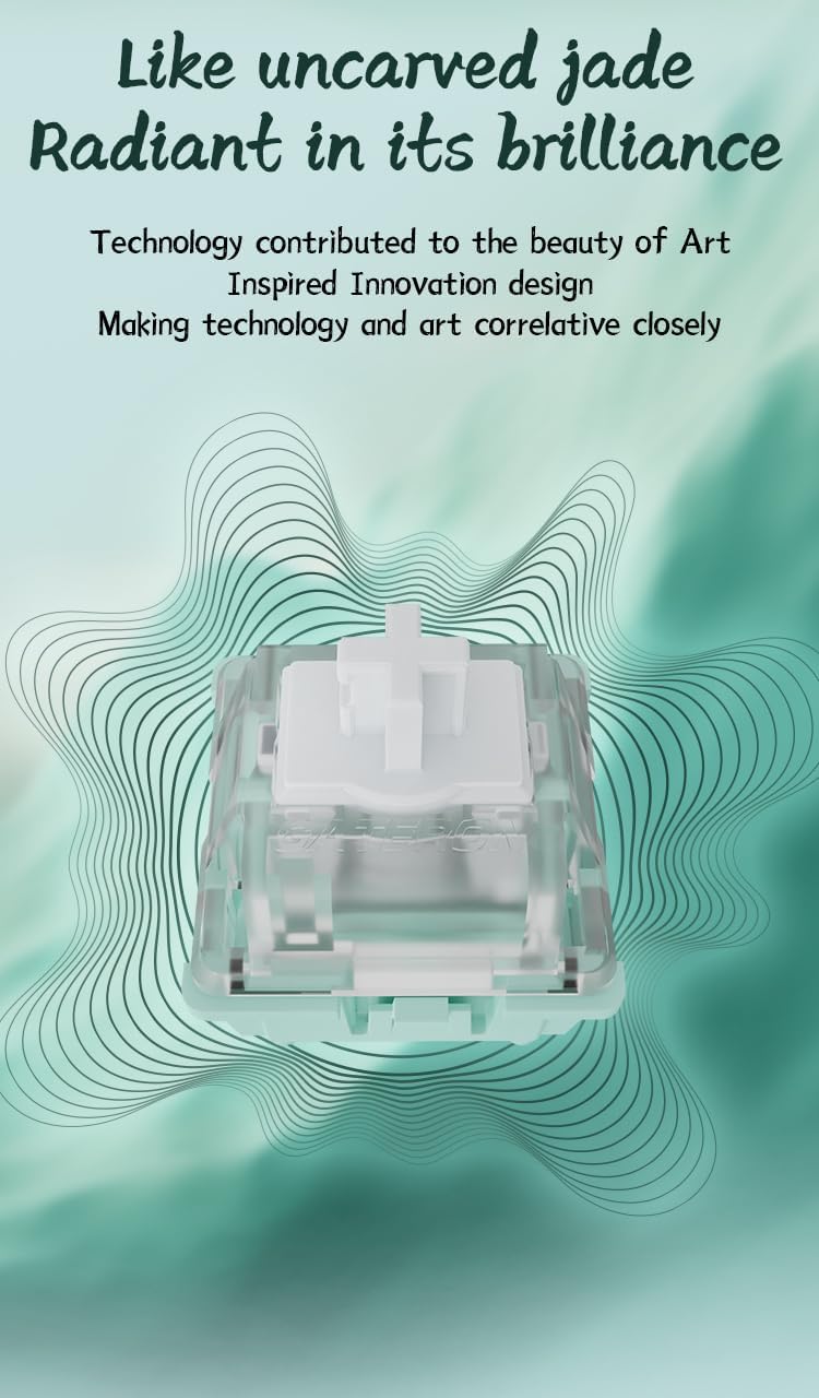 GATERON Magnetic Jade Keyboard Switches, Linear Factory Pre-lubed Freely Setting Pre-Travel Key Switches for Mechanical Keyboard(70PCS)