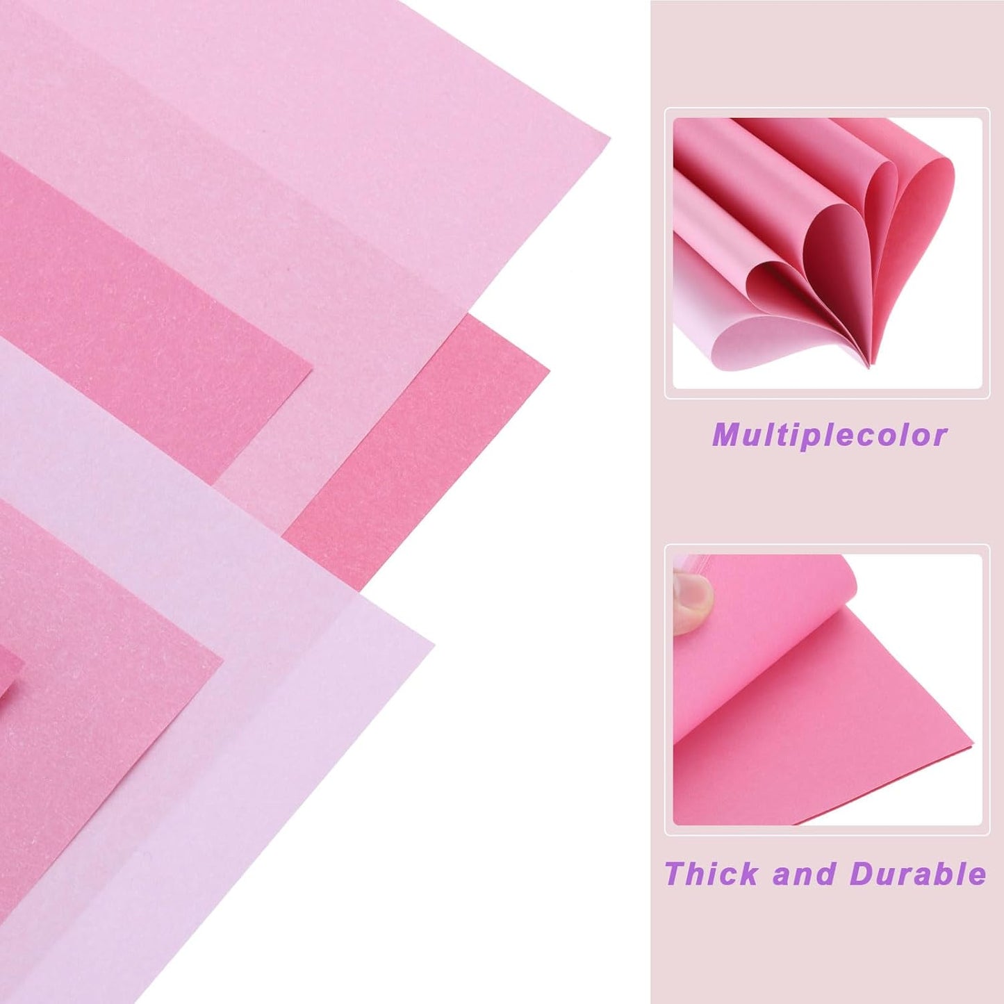 DMiotech 50 Sheets 6x6 Inch Origami Paper Large, 7 Colors Pink Square Origami Paper Easy Fold Double Sided Colored Paper for DIY Arts and Crafts