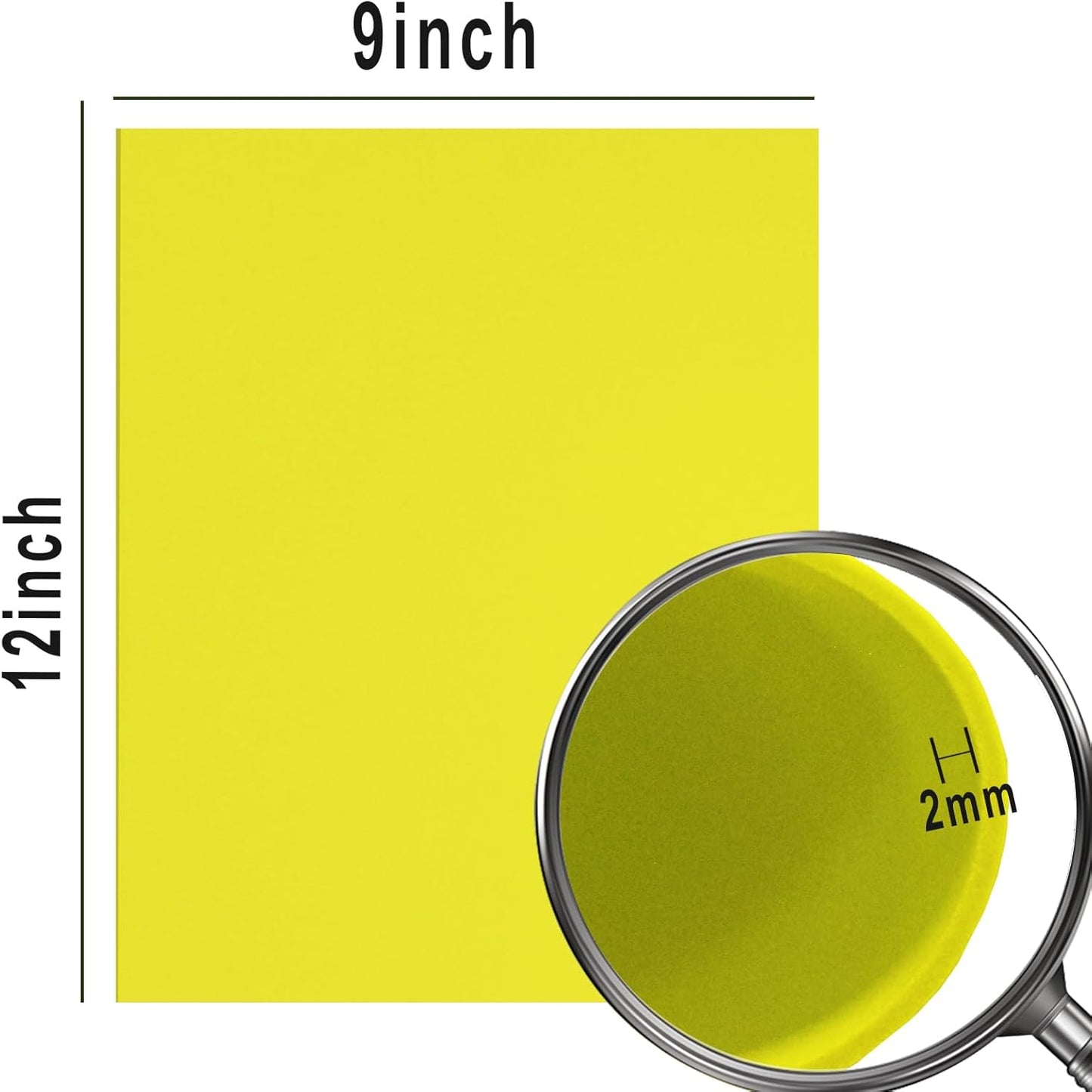 QIDIWIN EVA Foam Craft Sheets - 9x12 Inch 2mm Thick Versatile Non-Adhesive Foam for DIY, Cosplay, Scrapbooking, Classroom Projects - Durable, Flexible, Perfect for Crafting, 12 Pack(Yellow)