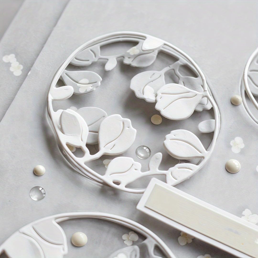 Lapoo Flowers Metal Cutting Die for Scrapbooking - Durable, Cut Stencils for DIY Scrapbook Photo Album Decorative Paper Card, Card Making Supplies, Embossing (Three-Layer Flower Frame 4.2 x 2.9 in)